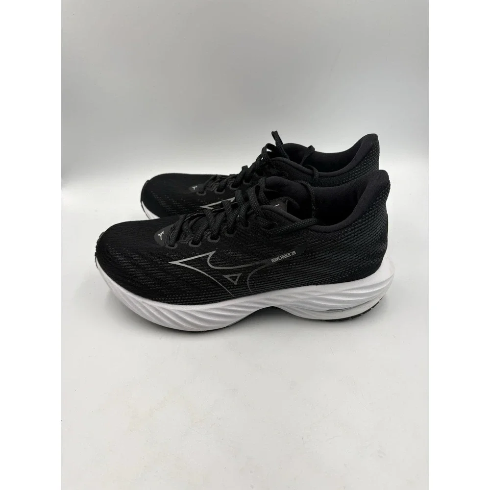 Mizuno Wave Rider 28 Womens Running Shoes Black White Sneaker 9.5
